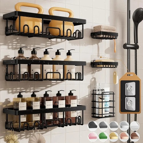 6pcs shower caddy - caddy, drilling