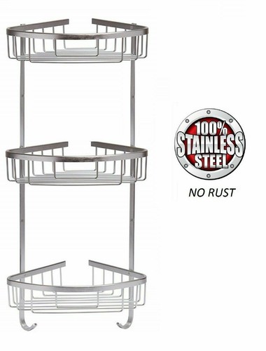 Stainless steel shower caddy - steel,
