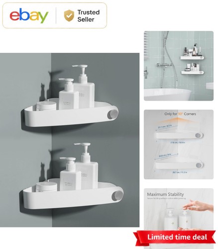 White corner shower caddy - white,