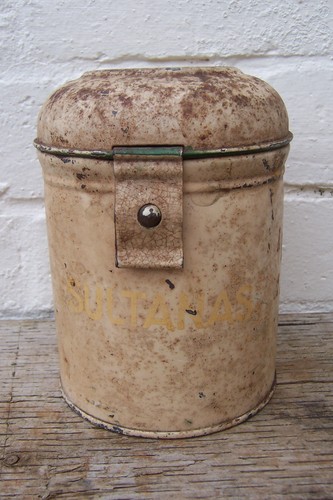 Vintage sultanas metal storage - vintage,