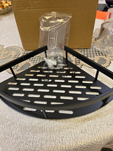 Matt black metal corner shower - matt,
