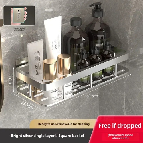 1pcs black bathroom shelves - bathroom,