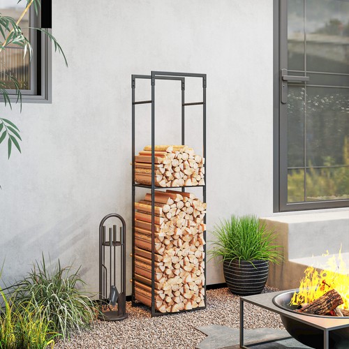 Metal firewood log holder - metal,