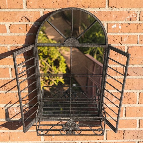Rusty metal wall mirror - wall,